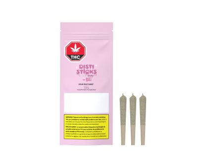Sour Fruit Burst Infused Disti Sticks (Sticky Greens) Pre-Roll