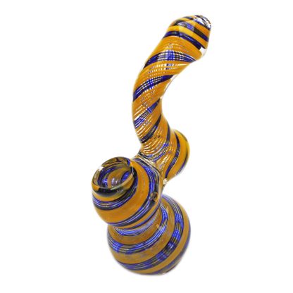 Glass Bubbler - Blue and Yellow