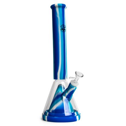 14" Glass Chamber Beaker Perc Tube Blue