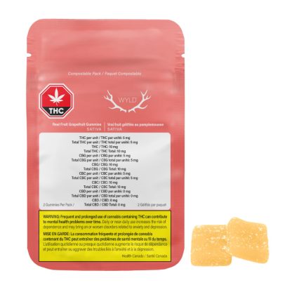 Wyld Real Fruit Grapefruit CBG:CBC:THC Gummies