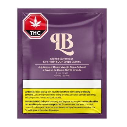 Solventless Live Rosin Sour Grape Gummy - 1 x 10mg (La Boca)