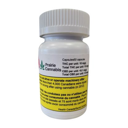 THC Capsules - 50 x 10mg (Prairie Cannabis)