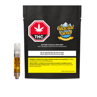 Anytime 1:1 Glacial Fresh Mint 510 Vape Cart - 1g (Glacial Gold)
