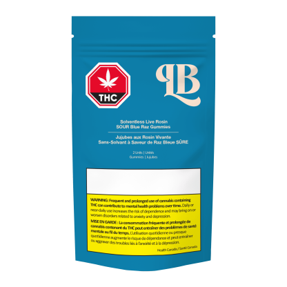Solventless Live Rosin Sour Blue Raz Gummies - 2 x 5mg (La Boca)