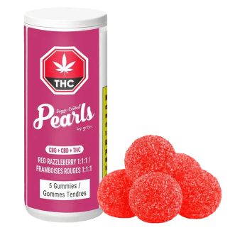 Red Razzleberry 1:1:1 CBD/THC/CBG Gummies (Pearls)