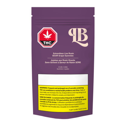 Solventless Live Rosin Sour Grape Gummies - 2 x 5mg (La Boca)