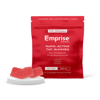Sour Pomegranate Rapid Sativa Gummies - 2 x 5mg (Emprise Rapid)