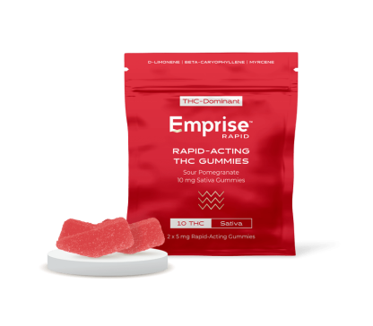 Sour Pomegranate Rapid Sativa Gummies - 2 x 5mg (Emprise Rapid)