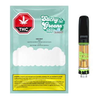 Iced Mint Liquid Diamonds 510 Vape Cart - 1g (Sticky Greens)
