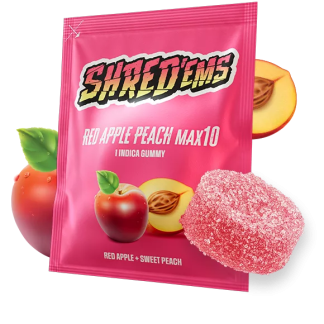 Red Apple Peach MAX10 Gummy - 1 x 10mg (Shred'ems)