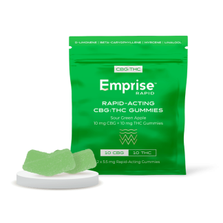Sour Green Apple Rapid Hybrid 1:1 THC:CBG Gummies - 2 x 5mg (Emprise)