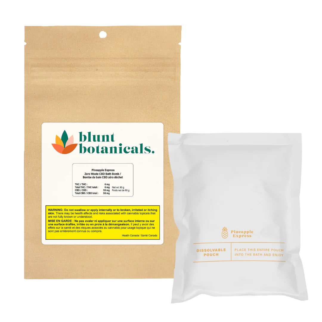 Pineapple Express Zero Waste CBD Bath Bomb - 90g (Blunt Botanicals)