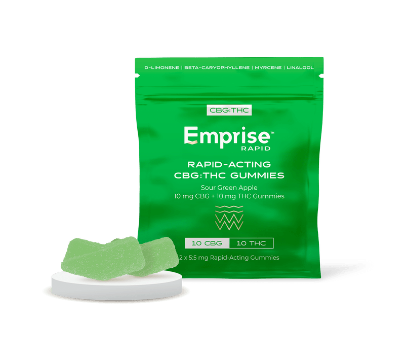 Sour Green Apple Rapid Hybrid 1:1 THC:CBG Gummies - 2 x 5mg (Emprise)