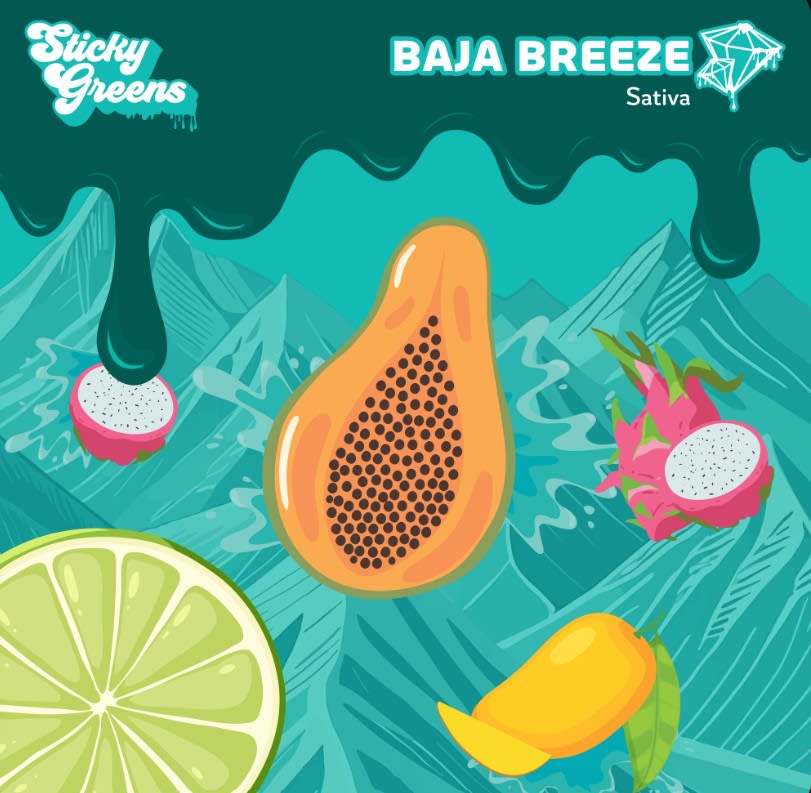 Baja Breeze Liquid Diamonds Disposable Vape - 0.95g (Sticky Greens)