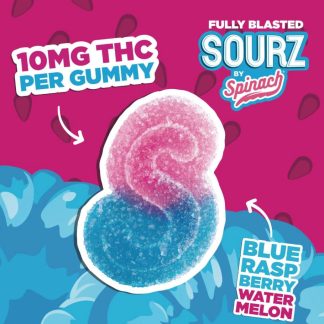 Blue Raspberry Watermelon 10 pack Gummies - 10 x 10mg (Sourz)