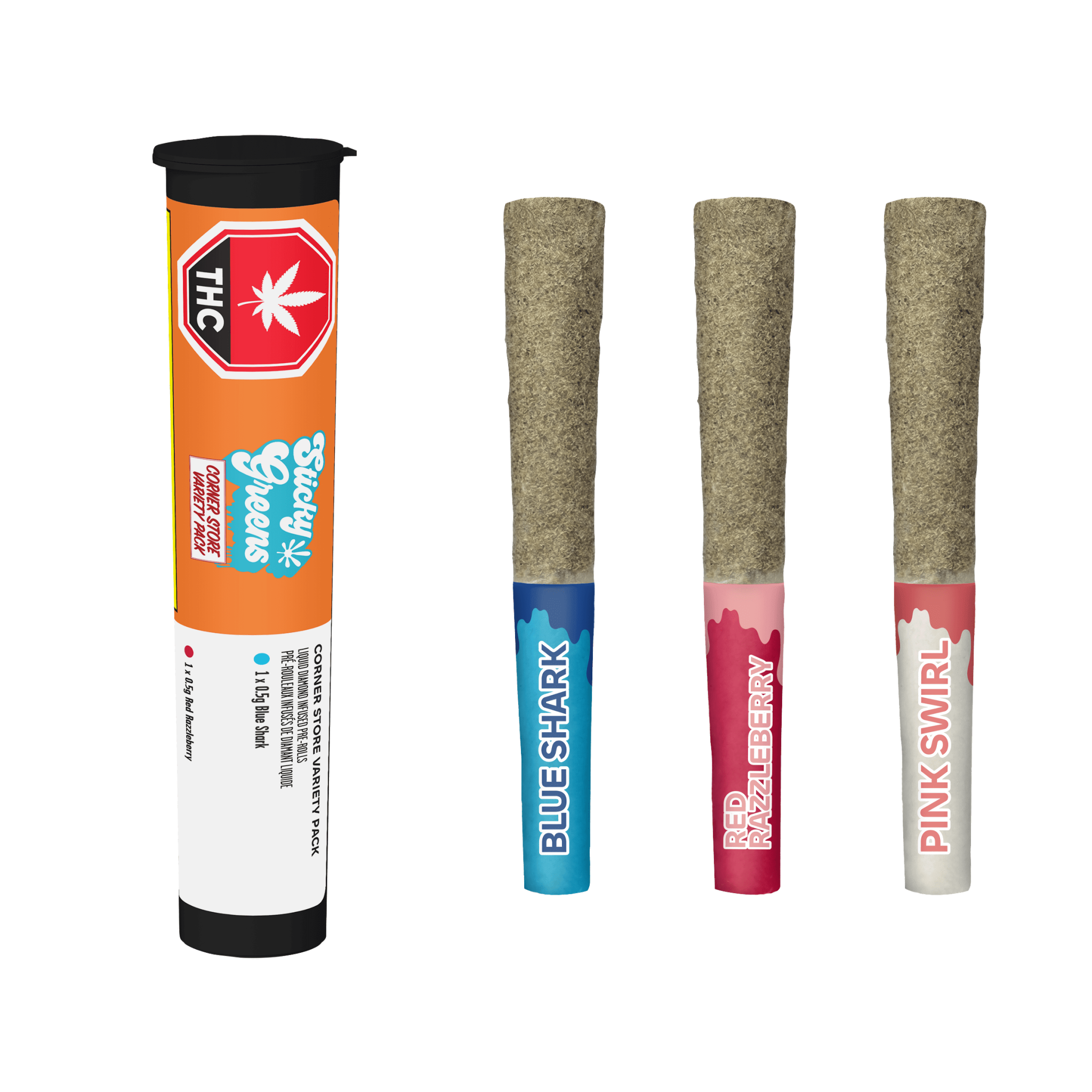 Corner Store Variety Pack Infused P/R - 3 x 0.5g (Sticky Greens)