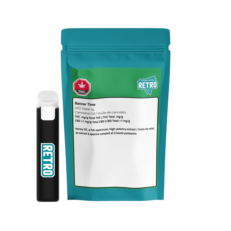 Banner Time Full Spectrum Honey Oil Disposable - 1g (Retro Cannabis)