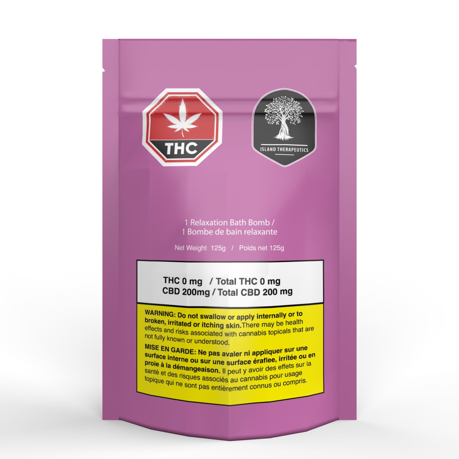 Relaxation Bath Bomb 200mg CBD (Island Therapeutics)