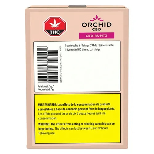 CBD RNTZ Live Resin Vape Cart - 1g (Orchid)