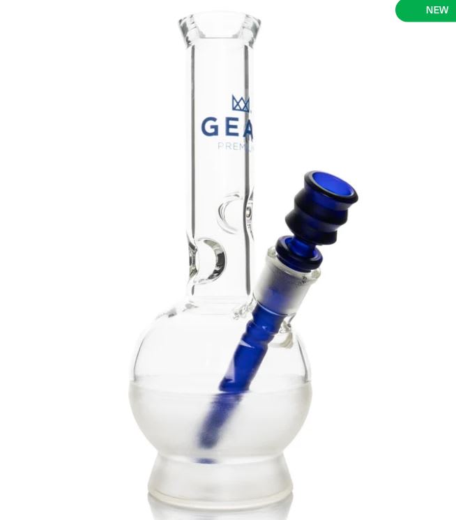 Gear 10" Blue Bubble Base Bong