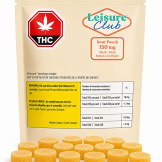Sour Peach Live Rosin Multipack Gummies - 15 x 10mg (Leisure Club)