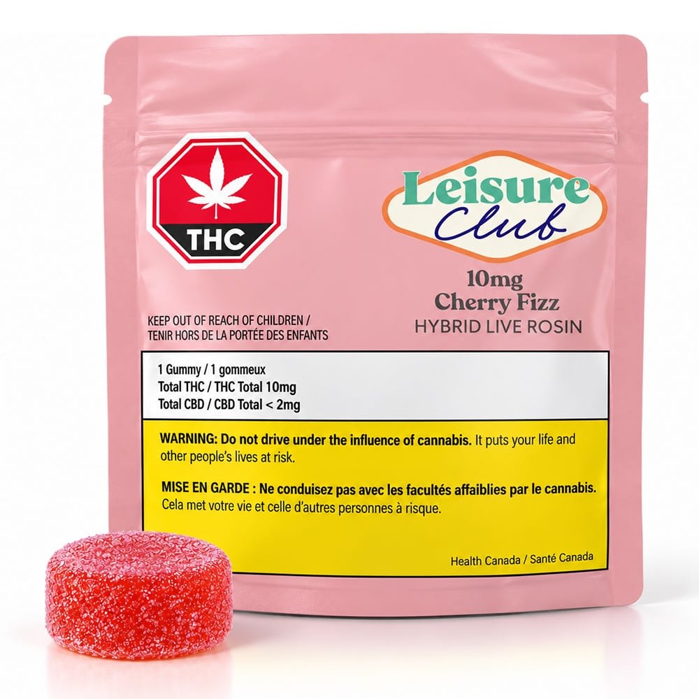 Cherry Fizz Live Rosin Gummy - 1 x 10mg (Leisure Club)