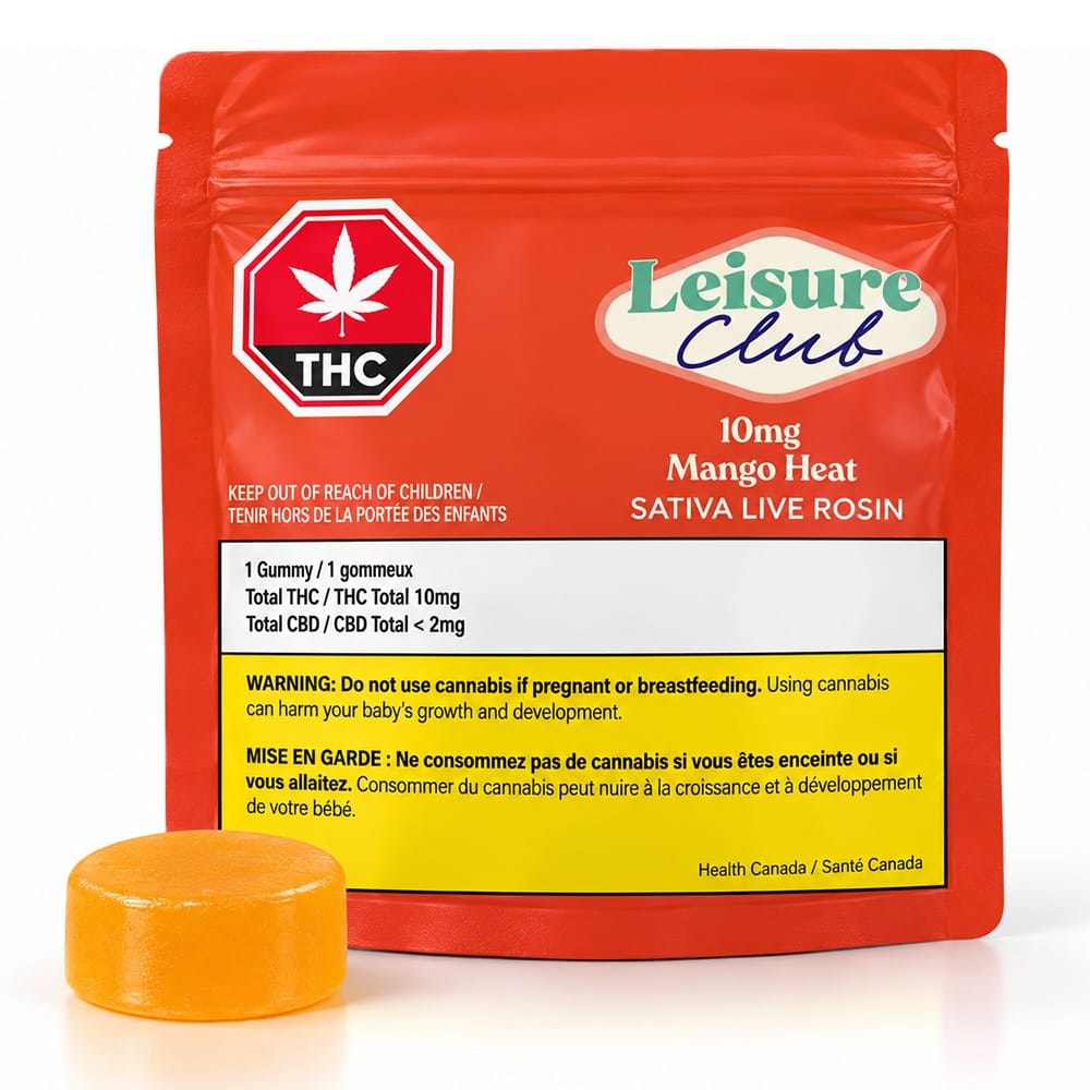 Mango Heat Live Rosin Gummy - 1 x 10mg (Leisure Club)